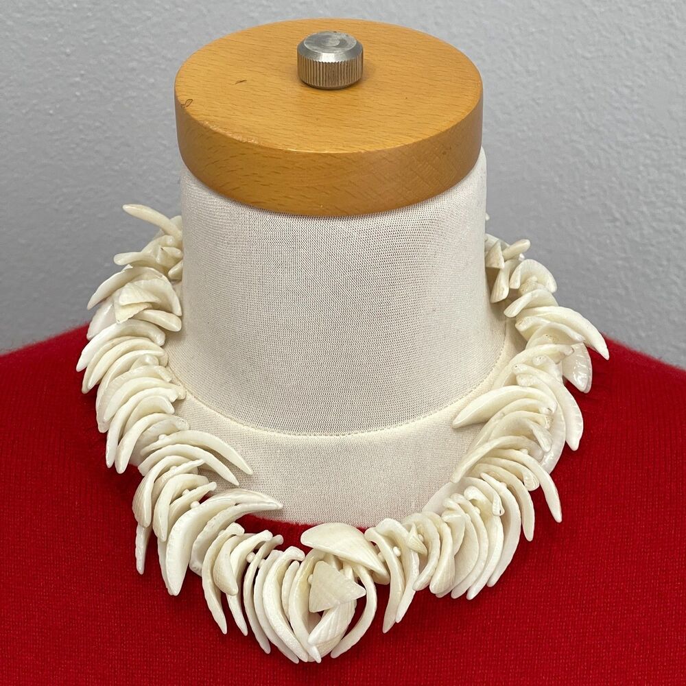 Vintage Beach Shells White Beaded Beads Fashion Choker Necklace